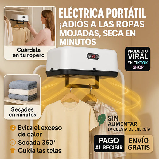 🔥SECADORA ELÉTRICA PORTÁTIL -⏰ ¡Seca en minutos sin aumentar tu factura de luz!🍃