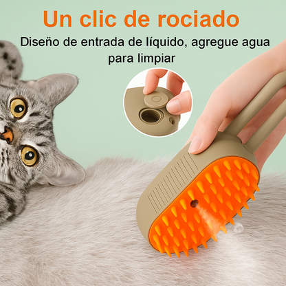 🪮 SteamPaw Cepillo a Vapor 🫧 🐈 3 en 1 Para Mascotas 🐩